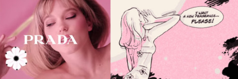 Candy Florale – Quand Prada Anime Léa Seydoux en Gif